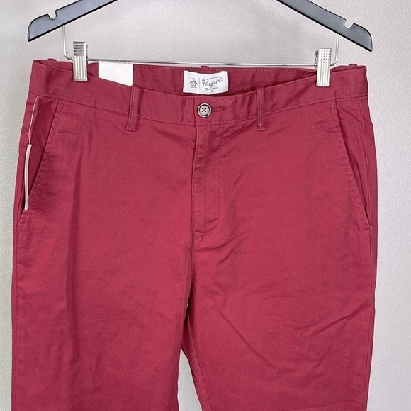 Original Penguin Chino Stretch Slim Fit Trousers Cabernet Men’s 32x32 - Picture 4 of 9